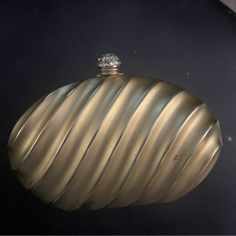 Elegant Gold metal Clutch with Rhinestone Clasp